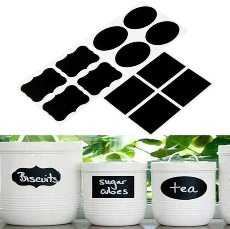 36 Pcs Black Waterproof Chalkboard Labels Stickers Home Kitchen Jars Bottle Tags Blackboard Stickers Office School Supplies Deft Design Labels and Stickers