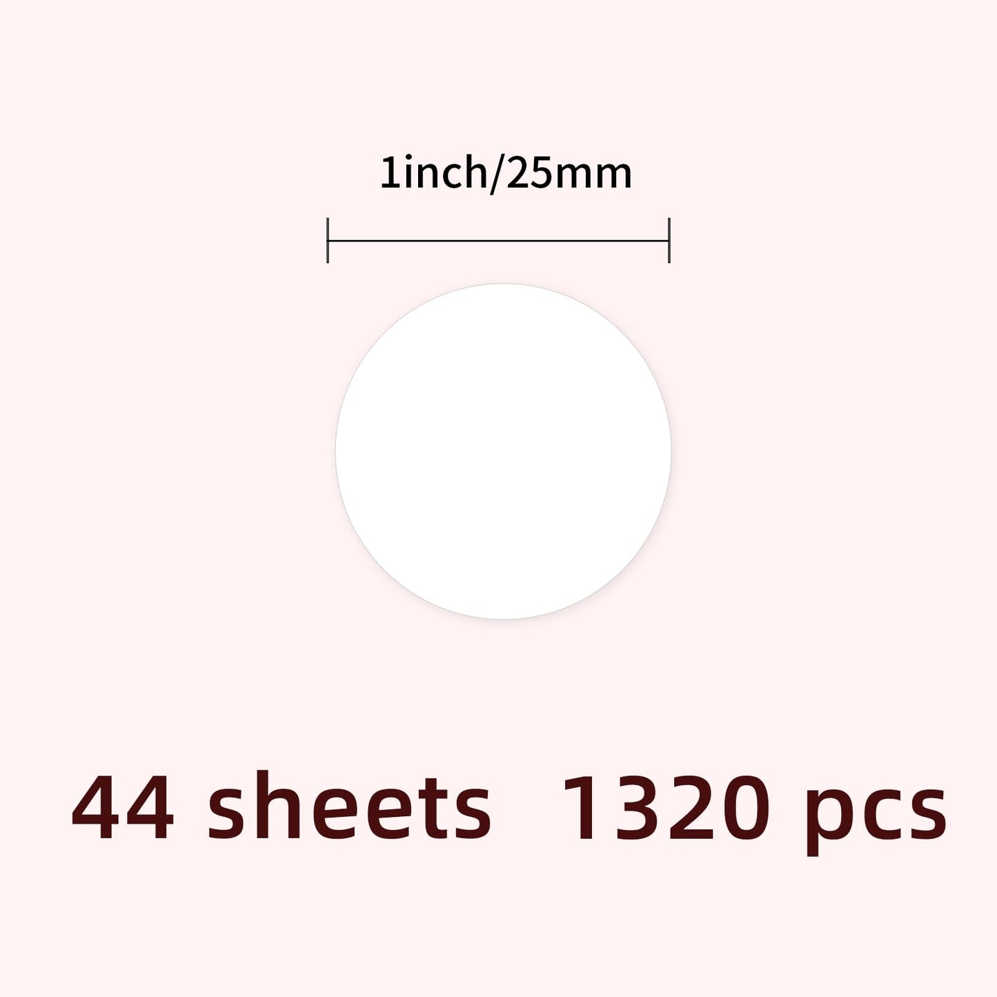 1" Round Colored Dot Stickers Labels,1320 Pack,White White 1 in-1320 pack