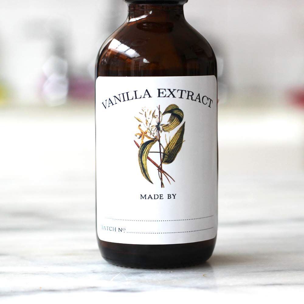 Vanilla Extract Labels - Pack of 12. Size >> 2" x 2"