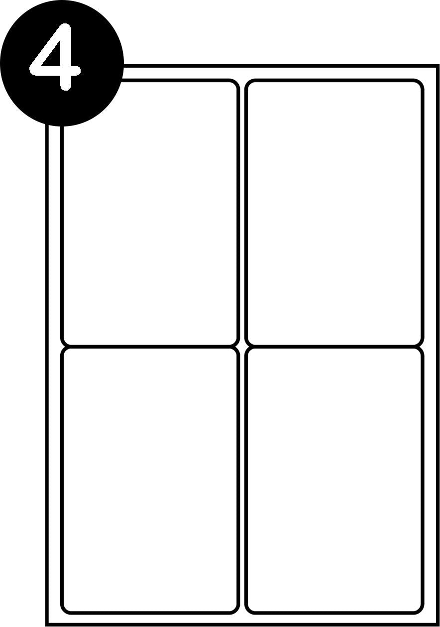 A4 Self Adhesive Address Labels, 4 Label Per Sheet, 100 Sheets, 99.1 x 139mm 400 Labels 4 Per Sheet