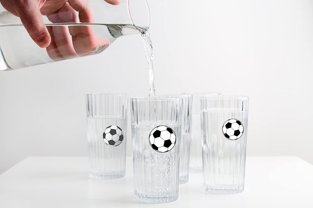 500 Pieces Soccer Party Decorations Labels Roll Stickers - Soccer Sport Party Supplies Decor Favors Jar Containers Letter DIY Sticker Labels Decals