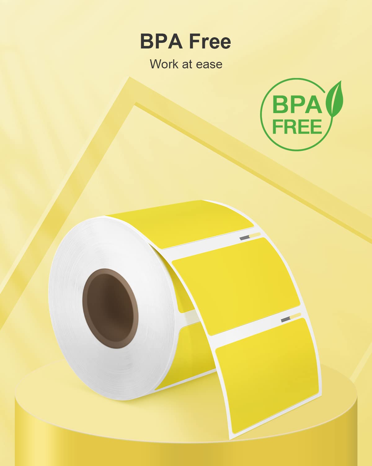 POLONO Genuine 2.25”x1.25” Direct Thermal Label, Self-Adhesive, Perforated Stickers for Address, Barcode, Adhesive Multipurpose Compatible with PL80E, PL70E and PL60 Label Printer(1000 Labels, Yellow)