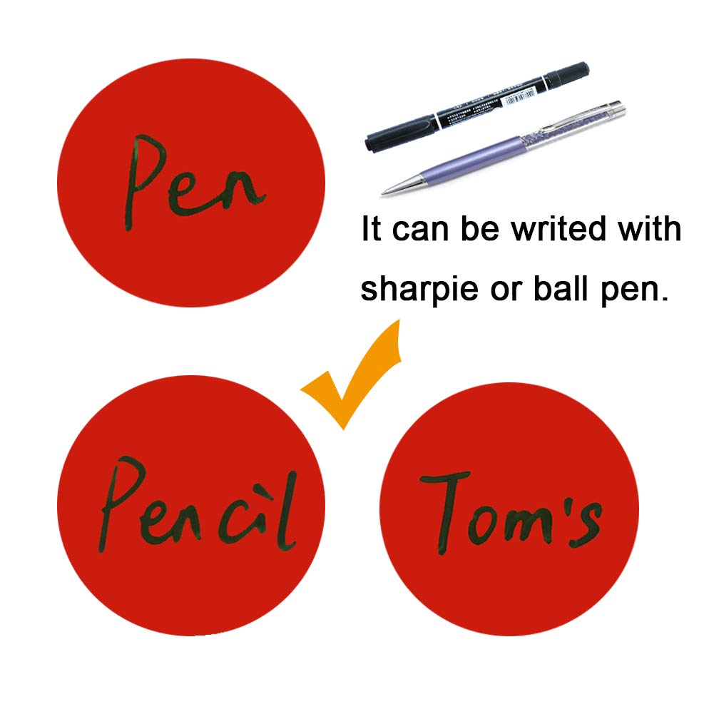 1 Inch Color Coding Labels - 1000 Pieces, Garage Sale & Yard Sale Stickers, Round Permanent Adhesive Dots, Glossy Writable Paper Labels Red