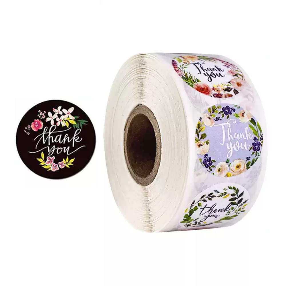 1.5 Inch Round Stickers Small Business Waterproof 500 PCS Thank You Labels for Retail, Boutiques, Products, Mailing, Packaging 1.0 INCH