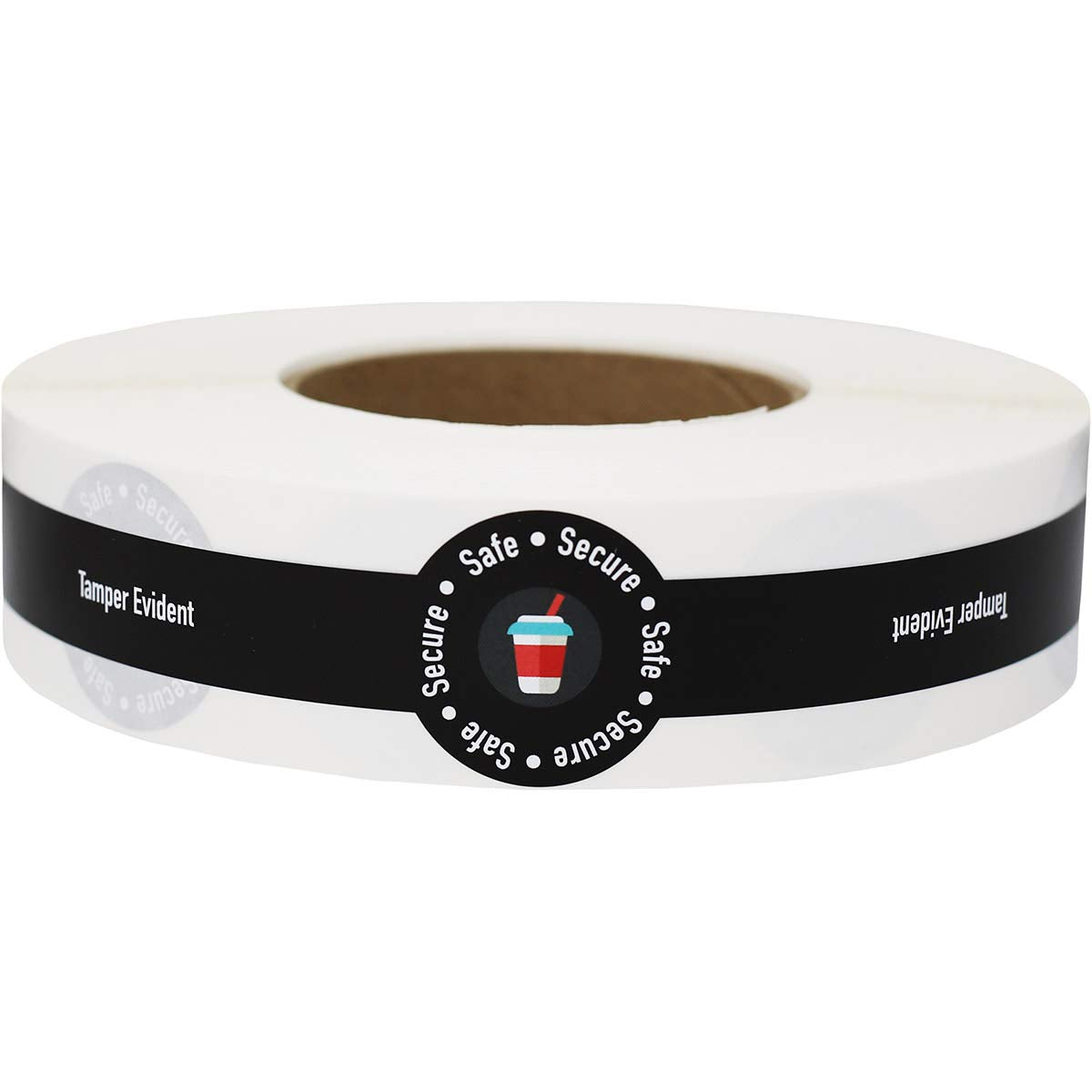 Safe Secure Tamper Evident Proof Seals for Food Safety - to-Go Drink Stickers with Secure, Easy to Peel Stickers, 1 x 9 Inch, 500 Total Labels on a Roll