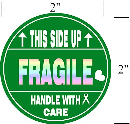 This Side Up Fragile Handle with Care Stickers,Fragile Stickers for Shipping and Packing,Shipping Labels,2 x 2 Inch 500 Total Labels.