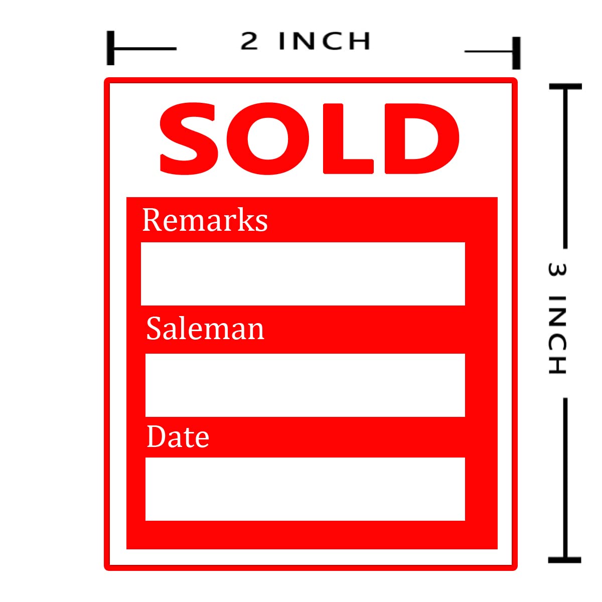 Top label Products Sold Stickers,3x2 Inch Salesman Labels for Small Business,200 Pcs Adhesive Labels