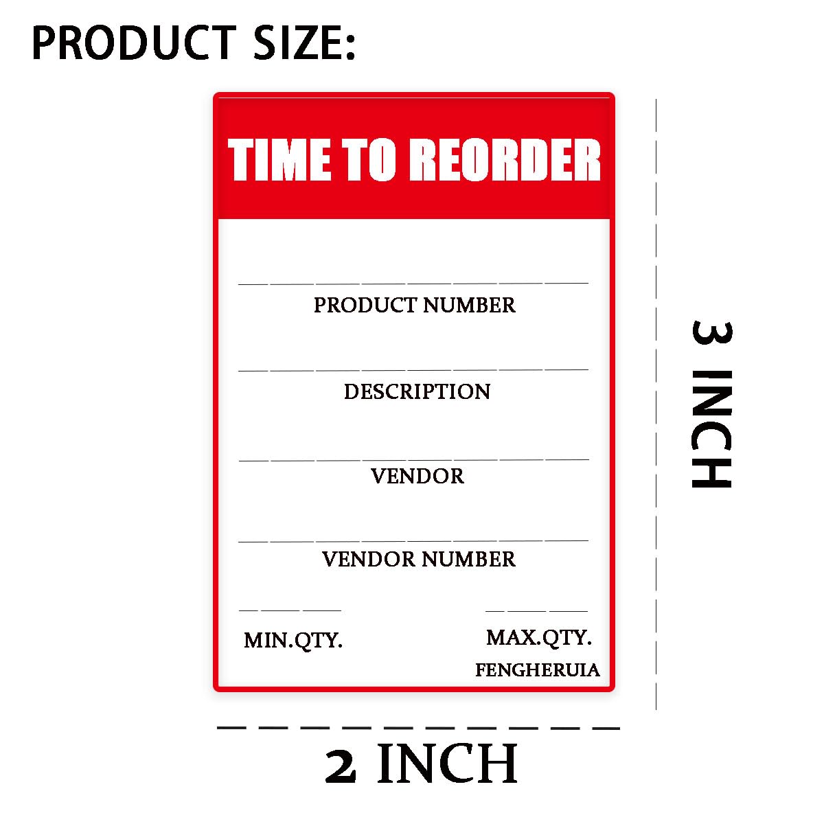 Time to Reorder Stickers 2x3 Inch Warehouse Inventory Labels for Retail Business Inventory Management Organization,200 Pcs