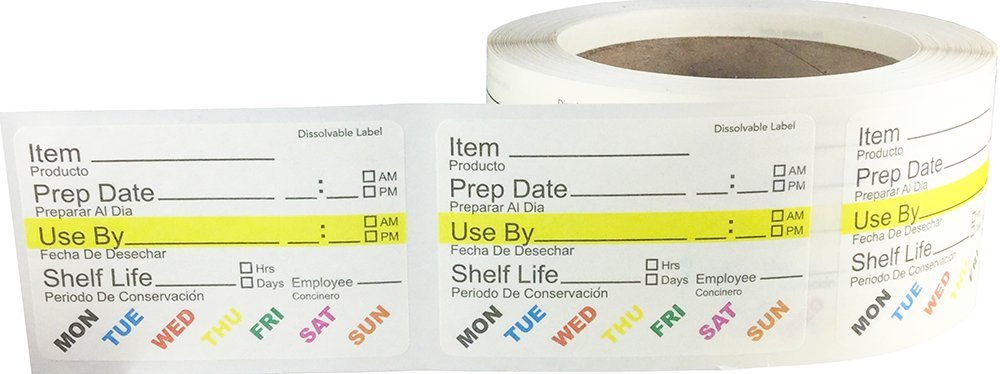 InStockLabels Dissolvable Food Labels - 2” x 3” (500 Labels) - Rotation Food Stickers for Kitchen & Restaurant Supplies - Ideal for Jar, Containers and Freezer Storage, Kitchen Stickers 500