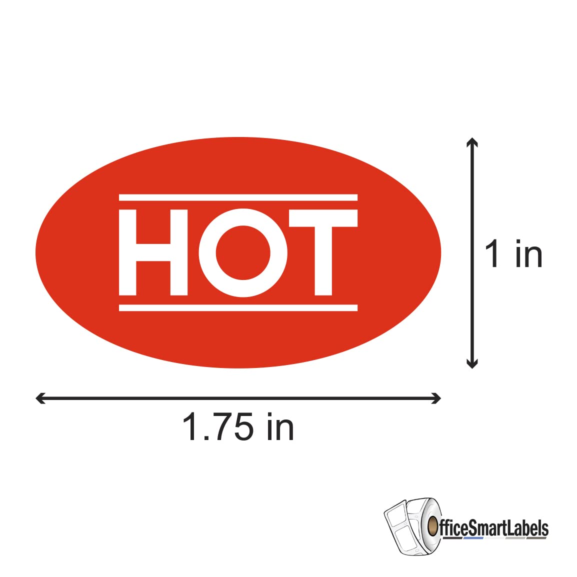 Red Hot Spicy Sticker Labels - 1.75 x 1 Inch Fluorescent Red Caution Hot Food Warning Stickers for Spicy Foods Food Truck Grocery Store Spicy Hot Sauce Labels Stickers - Adhesive, 300 Labels/Roll