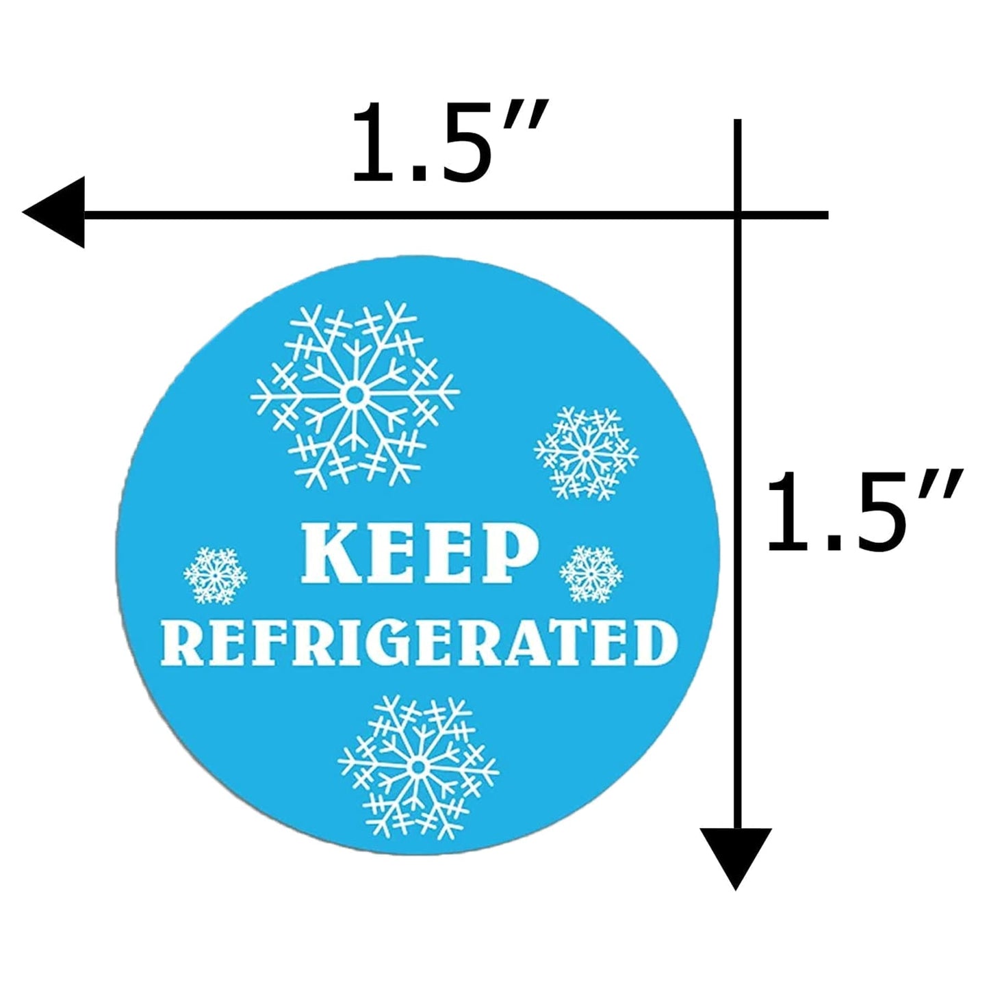 wootile Keep Refrigerated Stickers Waterproof 1.5 Inch Fluorescent Round Dots Blue Keep REFRIGERATED Food Packaging Warning Labels for Pharmacy, Drug Stores,Warning Labels,Health clinics 500Pcs