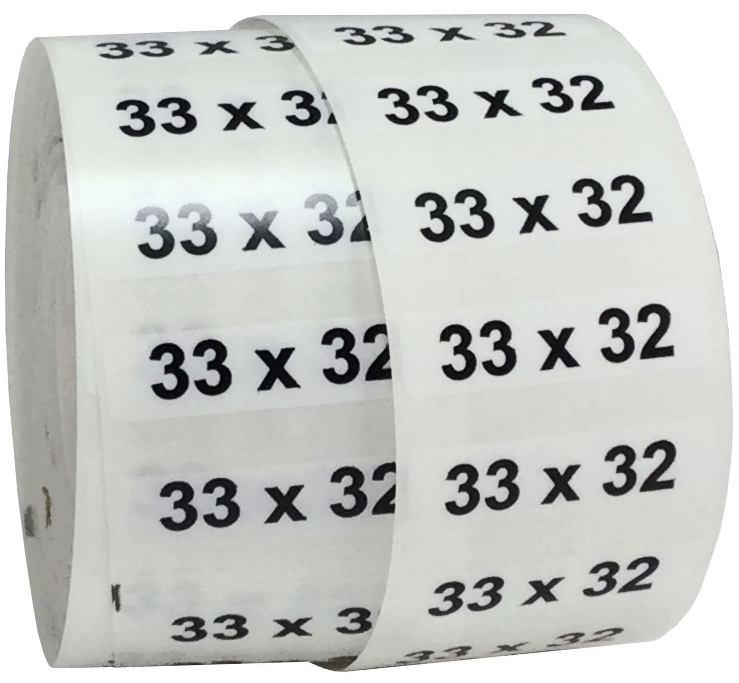 33 x 32 Men's Pants Clothing Size Strip Labels 1.25 x 5 125 Total Stickers 33 X 32