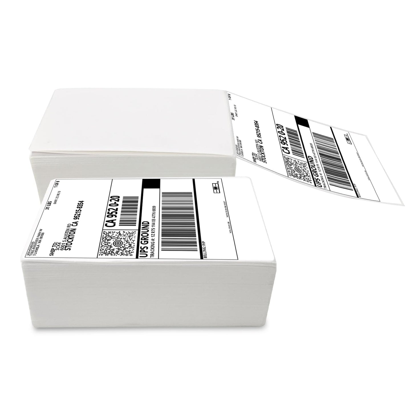 500 Labels/Stack, GOLDEN WIND Direct Thermal Label, 4ʺx 6ʺ Fanfold Labels, White and BPA Free with Perforated line, Fit Most of Thermal Printers in Market