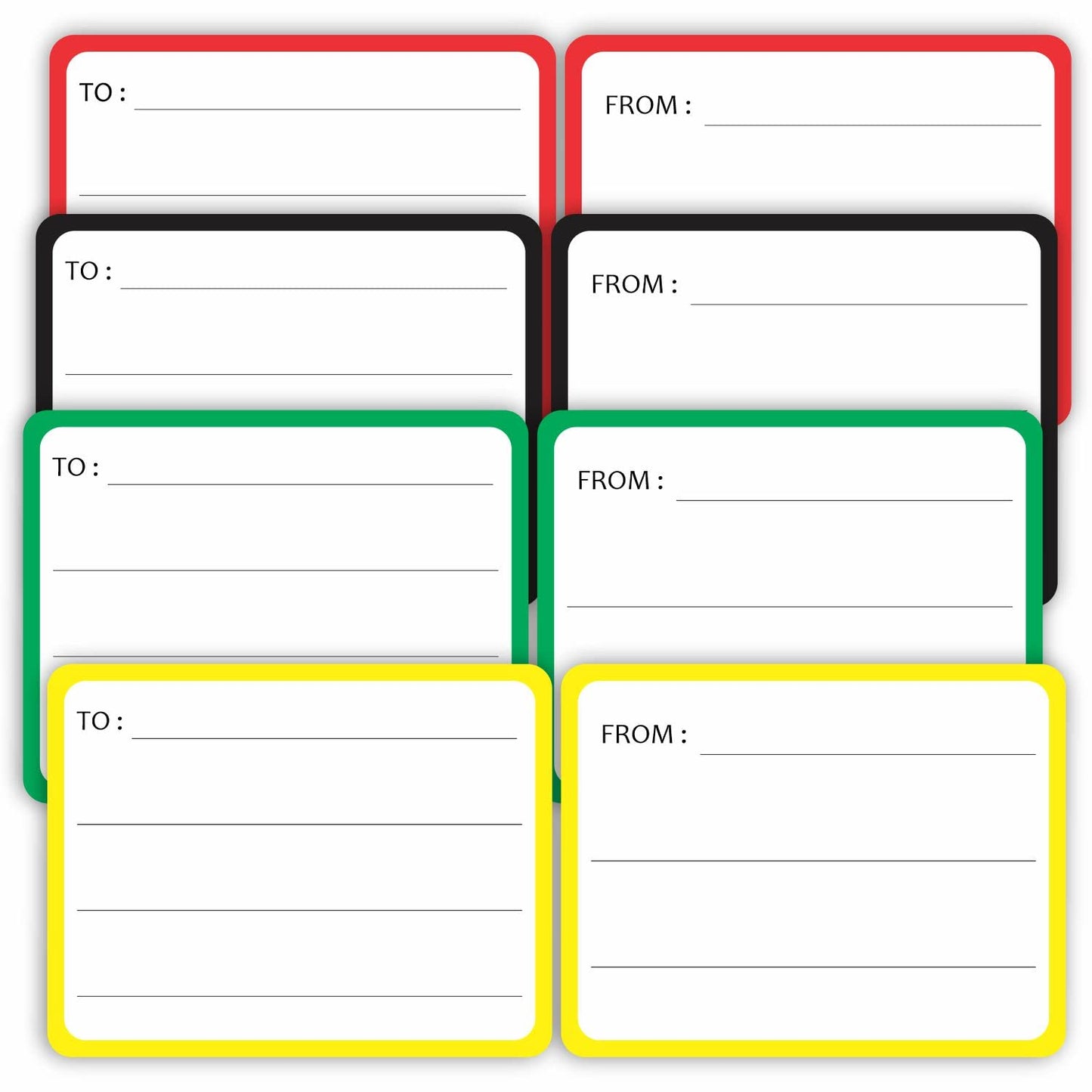 PARTH IMPEX to from Stickers for Gifts - (Set of 40) 4.5" x 3.5" Large Any Occasion Address Mailing Blank Mail Labels for Birthday Christmas New Year Envelopes Shipping Boxes