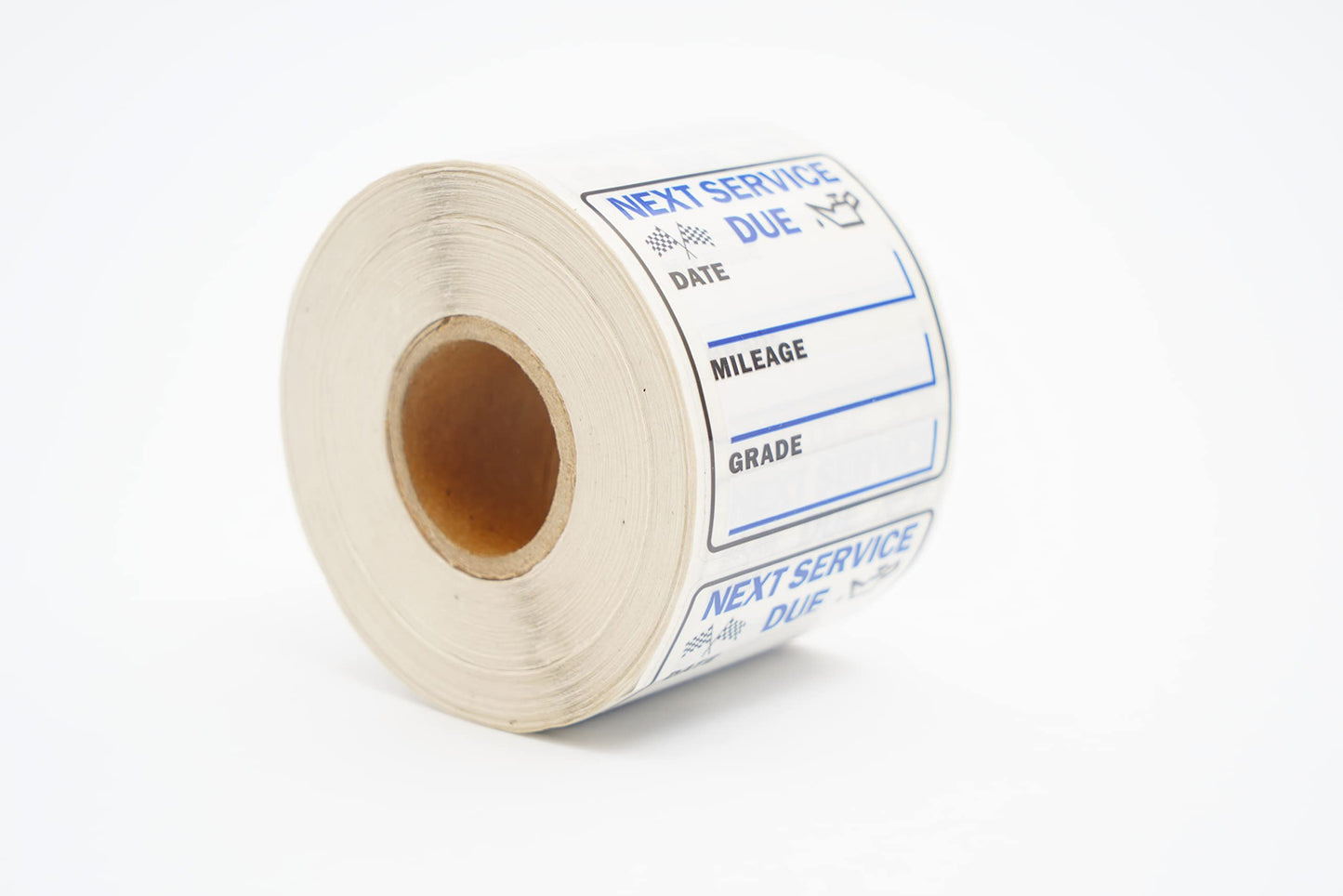 Oil Change Stickers 250 Pcs Per Roll-Service Reminder Stickers-2 inches x 2 inches Premium Clear Stock-Windshield Stickers-Checkered Flag- Peel & Write and Stick with No Residue Car Sticker