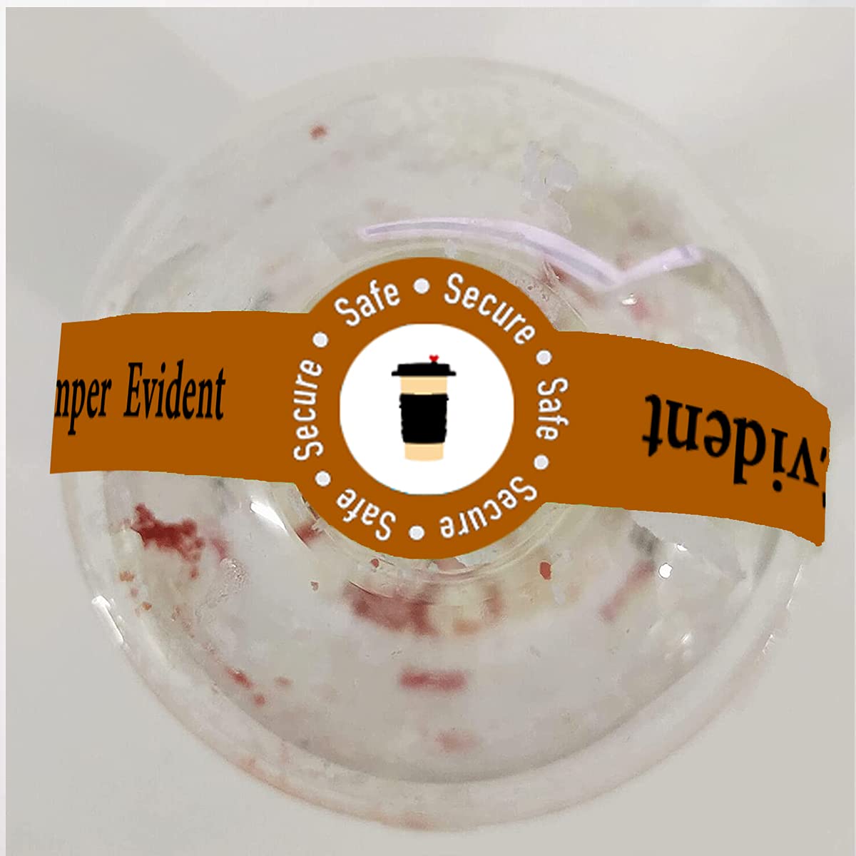 Safe Secure Tamper Evident Seals Stickers for Drink Lids,1″ x 9″Food Delivery Stickers - Sealed for Freshness Labels Drink Food Seal Stickers (500 Total Labels)
