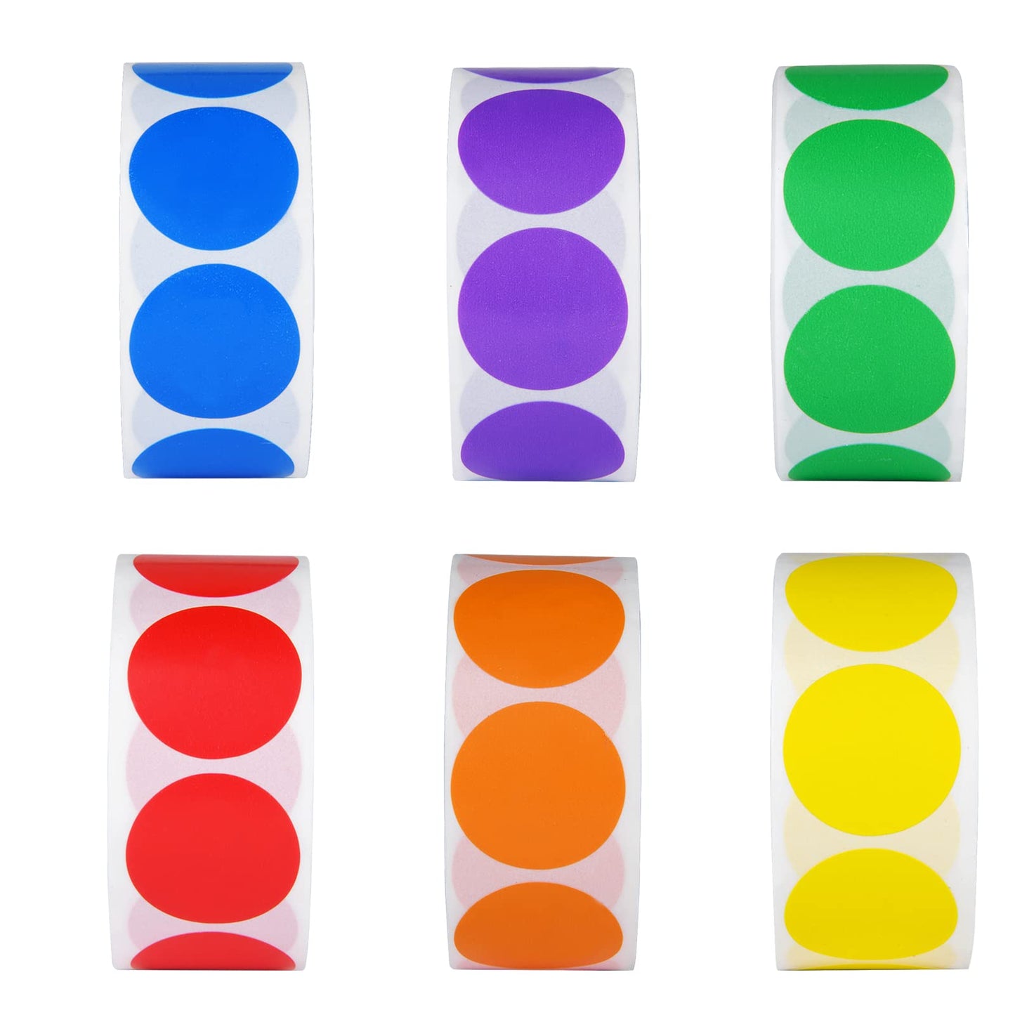 6 Colors 3000 Pieces Dot Stickers Color Code Circle Stickers Can Writing 1 Inch Office Supplies Stationery Sticker Garage Sale Sticker (6 Rolls, 500 Labels/Roll)