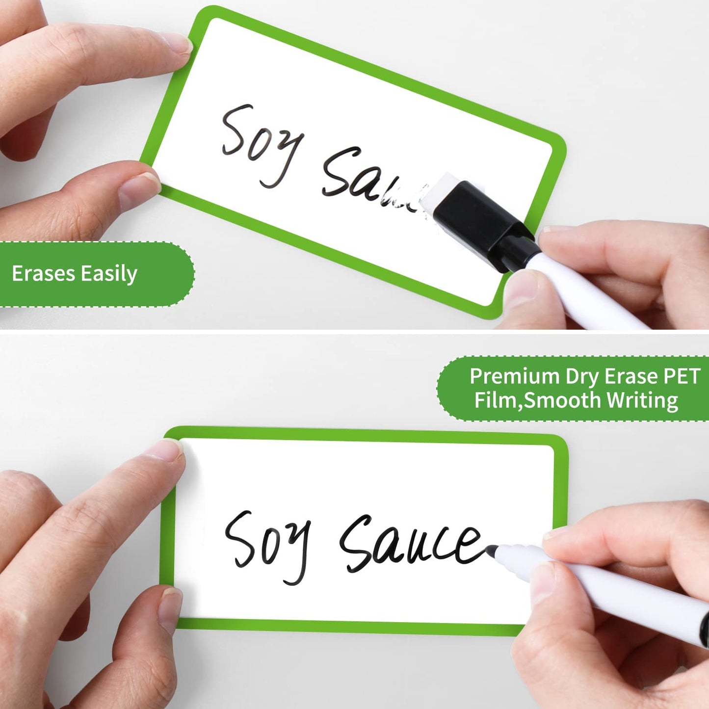 SVNOOC Removable Sticky Notes Reusable Dry Erase Labels for Organizing, Storage Bin, Craft, Jars, Pantry Labels, Chalkboard Labels for Office School Home Gift Chioce (2x4 inches, 24PCS)