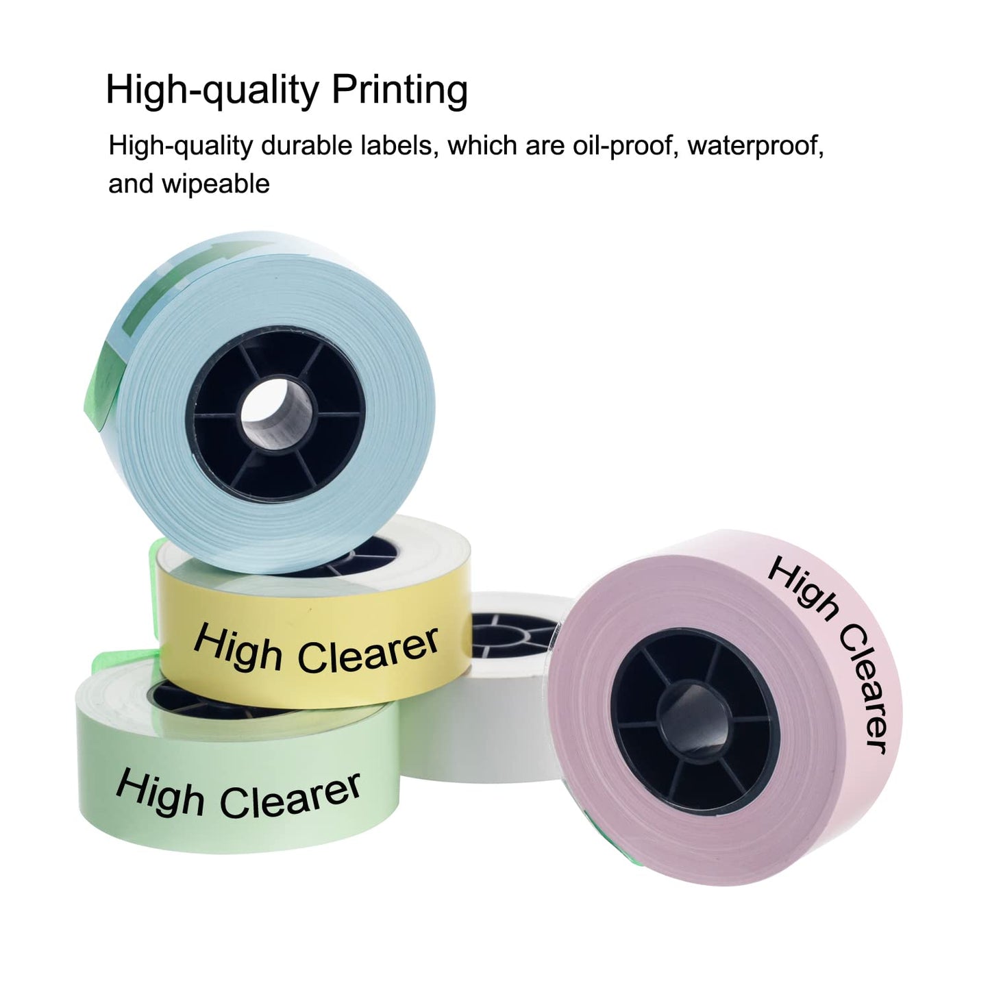 Label Maker Tape, Pink Continuous Paper Label Printer Tape Roll Waterproof Self-Adhesive Labels Tape Refills for HP1 Label Maker DIY Labeling Tape Replacement Labels 0.42 inch x 21' (2PCS)