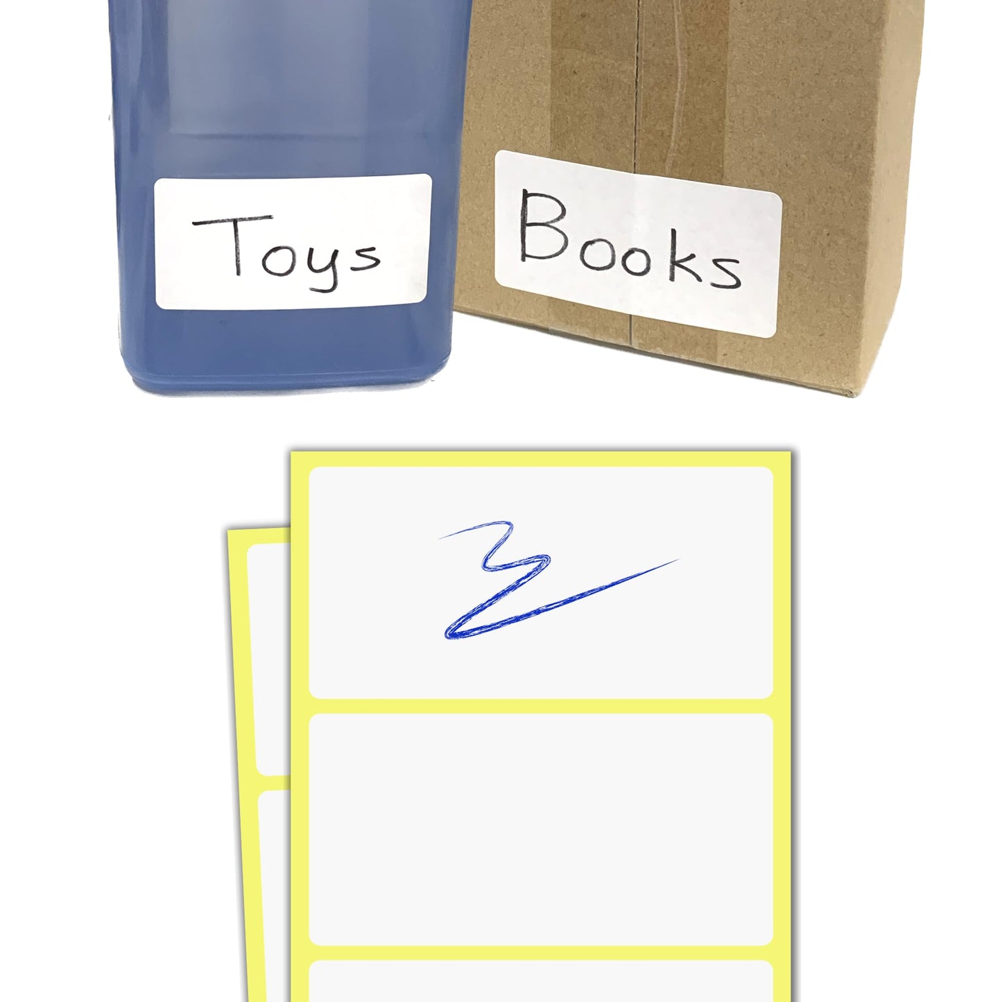 200 Pack - White Labels Stickers for Storage Bins, Boxes, Organizing - 3" x 1.5"