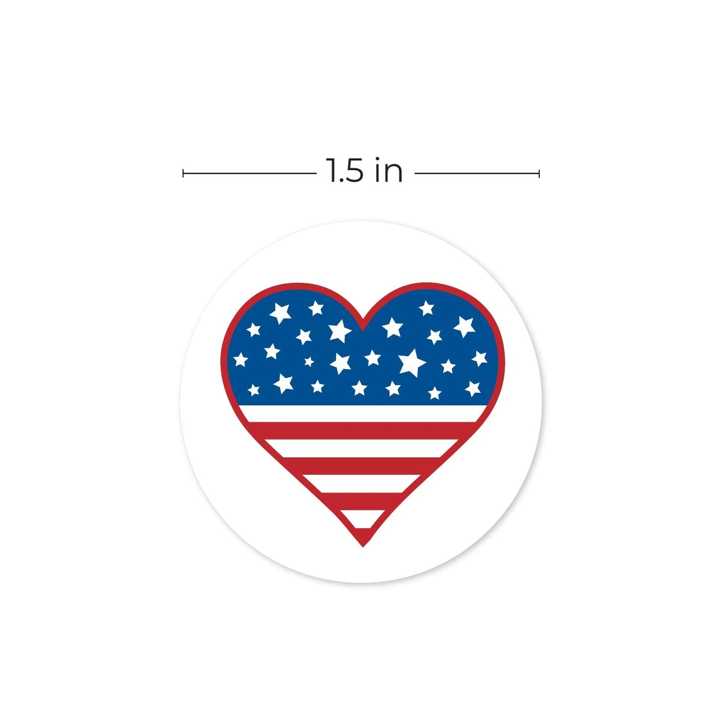 SBLABELS 500 American Flag Heart Design Stickers (Perforated) / 1.5" Circle 4th of July Stickers/Patriotic Stickers