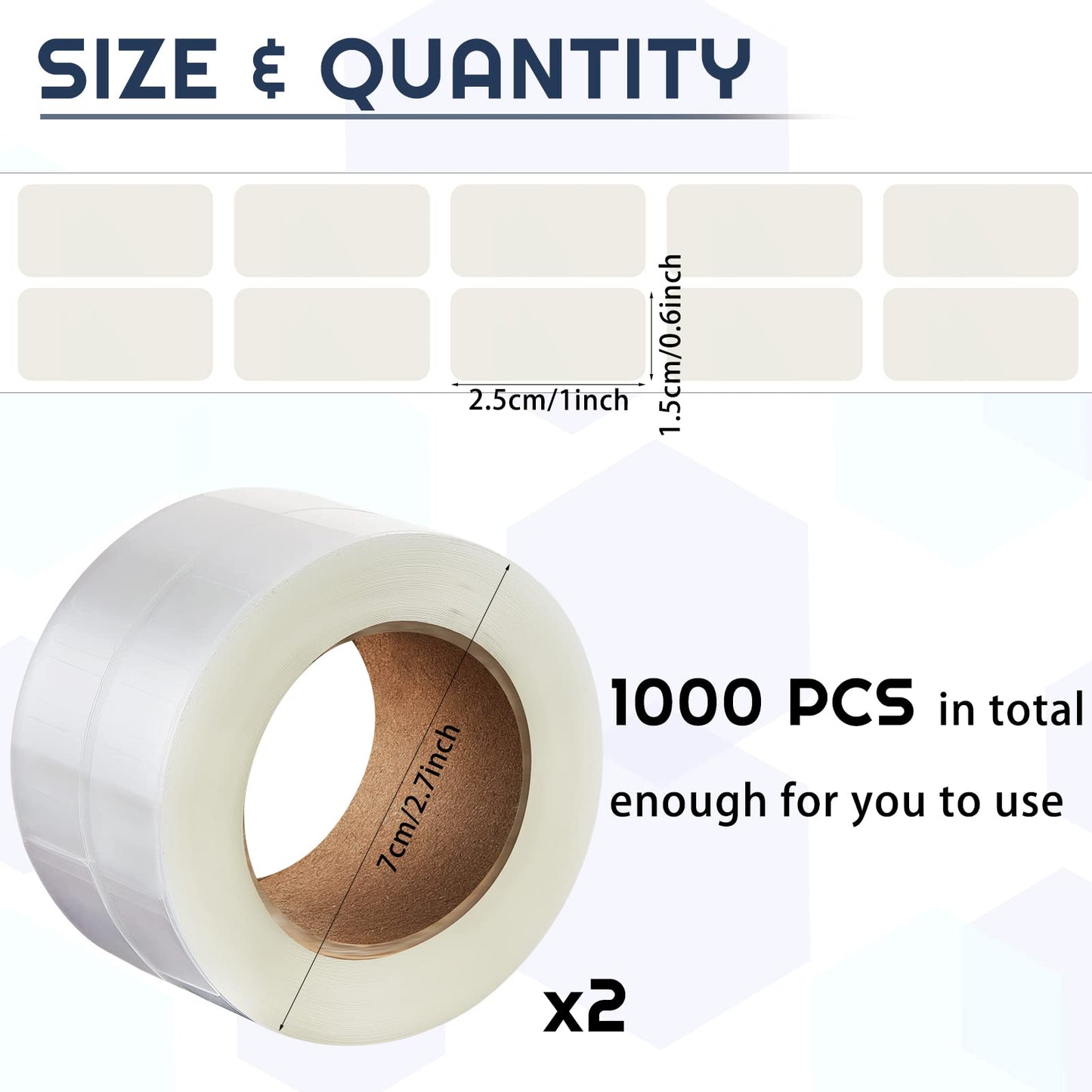 1000 Pieces Label Protector Clear Labels Wafer Seals Waterproof 0.59 x 0.98 Inch Back to School Clear Covers for Protecting Barcodes, Numbers and Stickers 1000