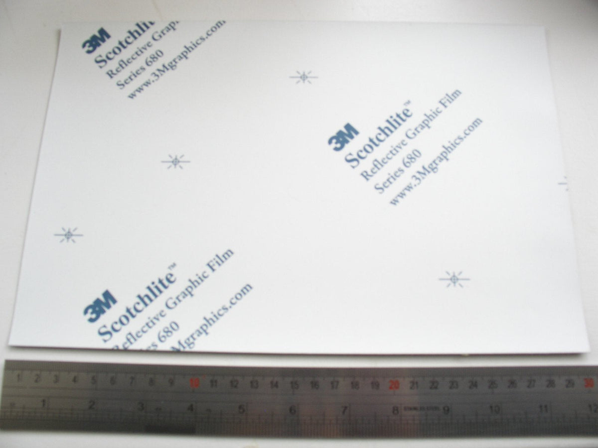 3M™ Scotchlite™ Black Reflective Adhesive Film Vinyl for Shops Signs Cars Bikes - 12" x 8" Size