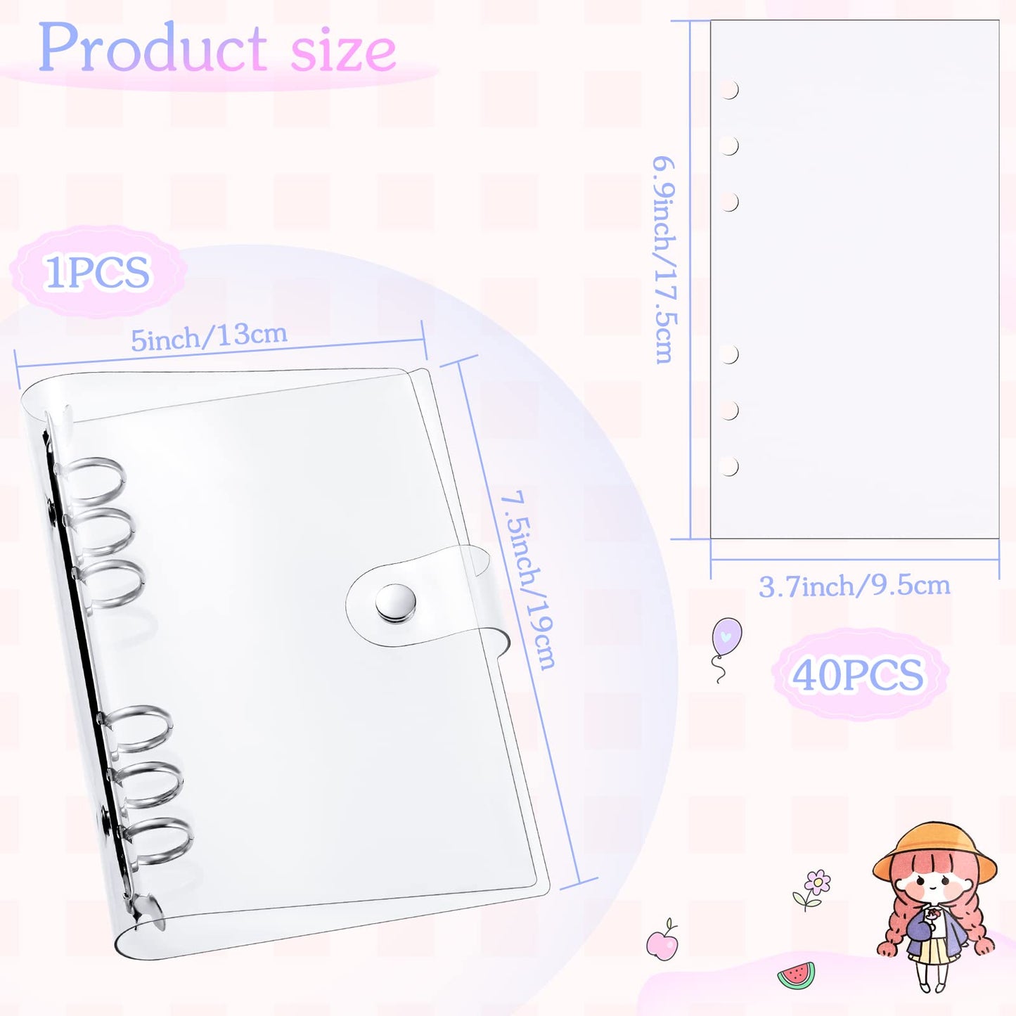 Reusable Sticker Book Collecting Sticker Binder 40 Sheets PVC Transparent Shell Collection Album for Collecting Labels Book Storage(2 Piece,A6) 2 A6