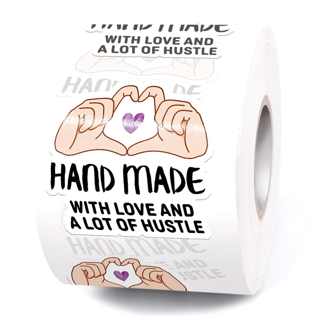muminglong Cute Hand Made with Love and A Lot of Hustle Small Business Stickers,Handmade Stickers,Thank You Sticker,Small Shop Sticker,Package Stickers for Small Business, 500 PCS