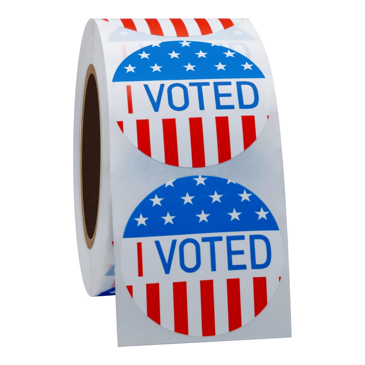 Hybsk I Voted with Red, White, and Blue Circle Stickers 1.5 Inch Round 500 Labels Per Roll (I Voted)