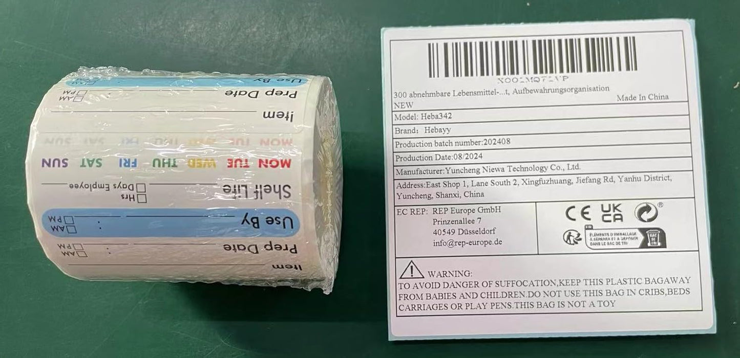 300 Removable Food Labels, Water/Oil/Tear Resistant Freezer Pantry Labels with Perforation Line No Residue Left for Food Containers Jars Kitchen Restaurant Storage Organization Style-b