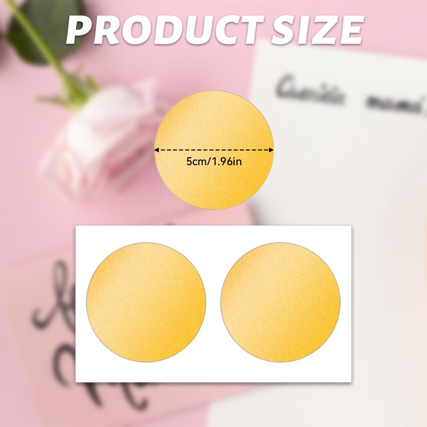 50 Pack Scratch Off Stickers Scratch Off Labels 1.97‘’ Round Circle Self-Adhesive Scratch Off Cards for Lottery Tickets DIY Raffle Card Creating Ticket Games Reward Card(Gold)
