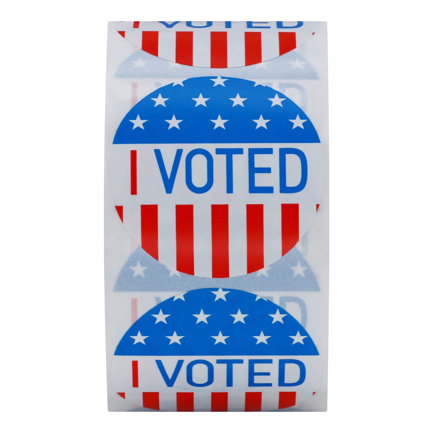 Hybsk I Voted with Red, White, and Blue Circle Stickers 1.5 Inch Round 500 Labels Per Roll (I Voted)