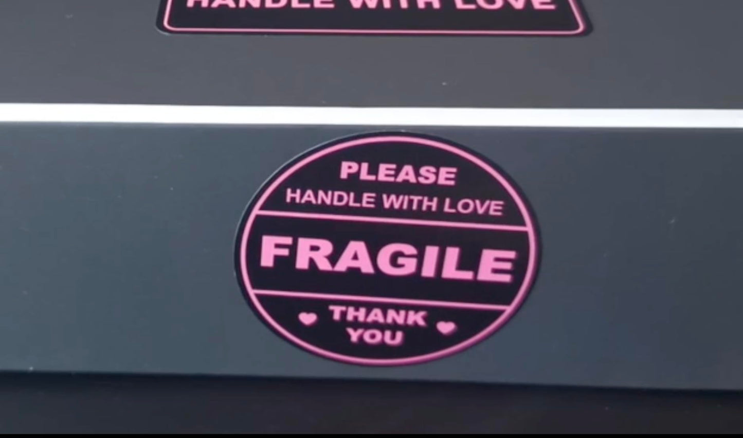 2 inch 300 PCS Black Fragile Handle with Love Labels Stickers Shipping Mailing Cartons Envelops Adhesive Labels-Poskornwel