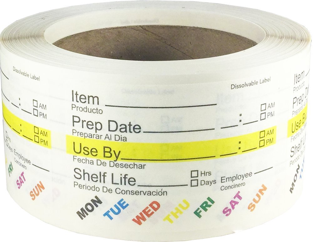 InStockLabels Dissolvable Food Labels - 2” x 3” (500 Labels) - Rotation Food Stickers for Kitchen & Restaurant Supplies - Ideal for Jar, Containers and Freezer Storage, Kitchen Stickers 500