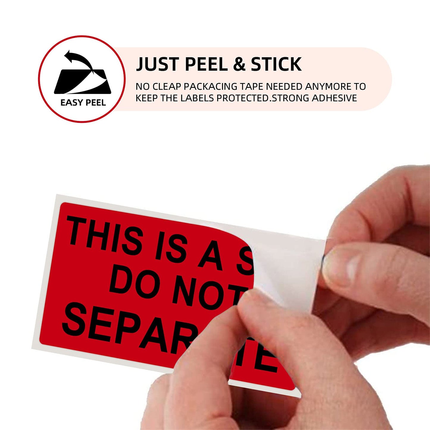 1" x 2" This is a Set Do Not Separate Stickers, Fluorescent Red Packing Labels for Shipping Bundle Sets and Multi-Pack Products Permanent Adhesive (2 Rolls, Total 1000 Labels) Red and Black