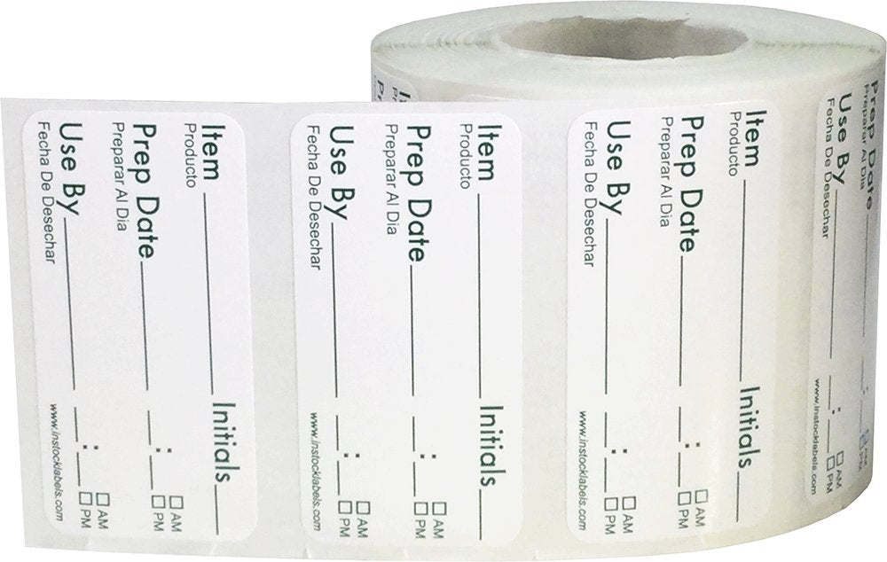 Writable Food Rotation Labels Prep Date Use by Permanment Adhesive 1 x 2 Inch 500 Total Stickers