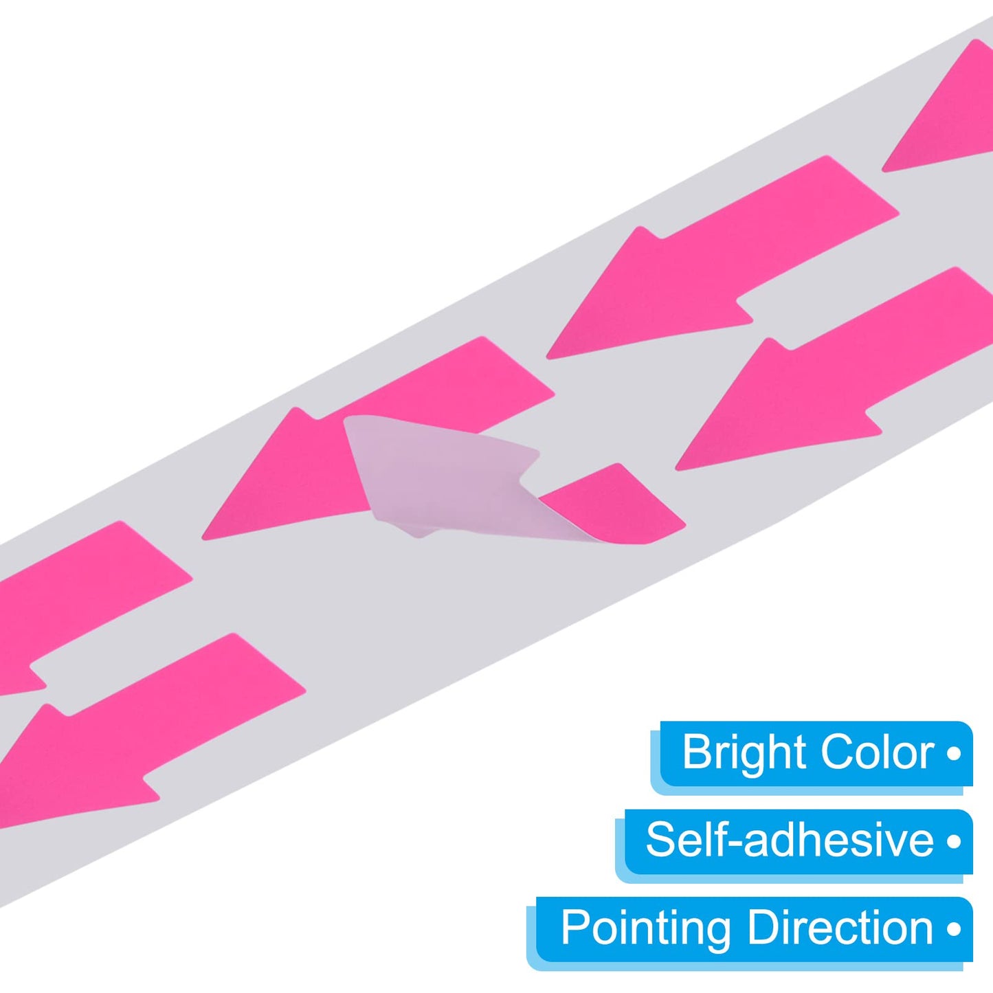 PATIKIL Arrow Sticker 1.2x0.6", 1000 Pcs Adhesive Color Coding Decal for Gas Flow Direction Inspection Defect Marking, Bright Pink