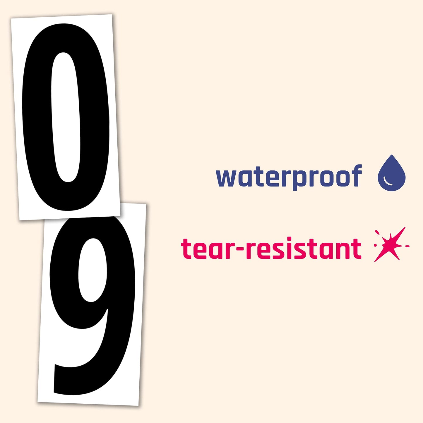400 Pieces, 3" - Vinyl Number Stickers, Waterproof Stick on Numbers Labels - Black Numbers