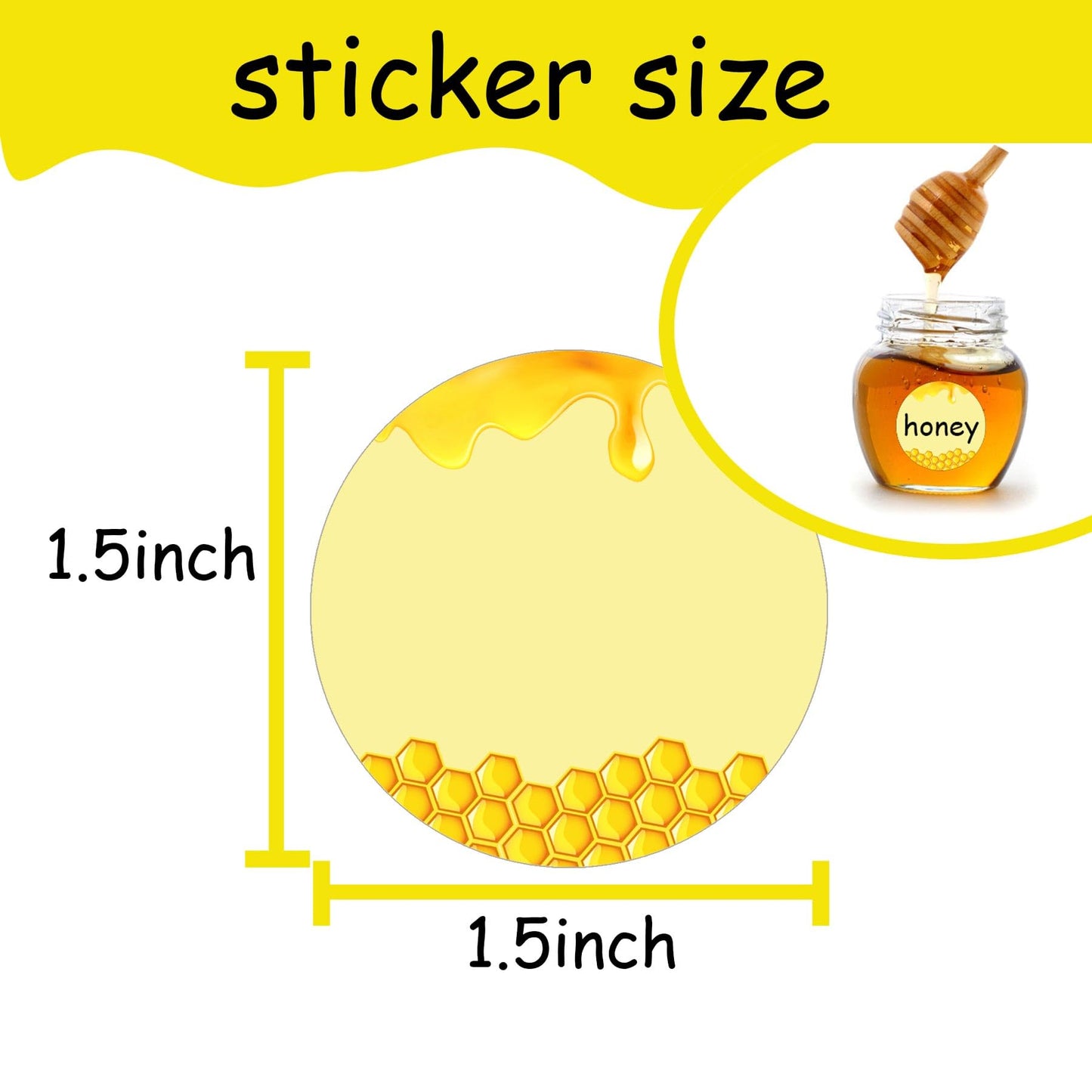 Direct Thermal Label Stickers Honey Themed Personalized Honey Labels 2 Inch - Honey Jars and Bottles Labels Honey Farm Kitchen Name Small Business Thermal Stickers for Honey Quart Jars 500 Pcs