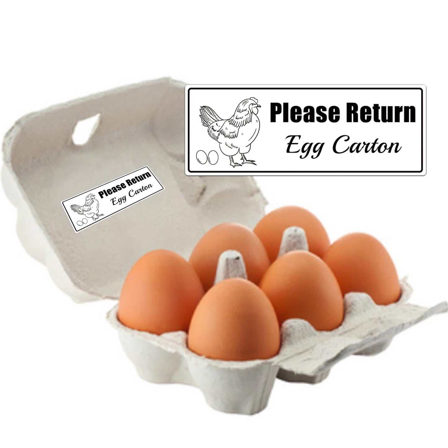 Please Return Egg Carton Tag Tags 1 x 2.625 Inch - Farm Fresh Chicken Eggs Carton Labels Egg Stickers Self Adhesive Egg Packaging Stickers Chicken Egg Cartons Sticker 500 Pcs White