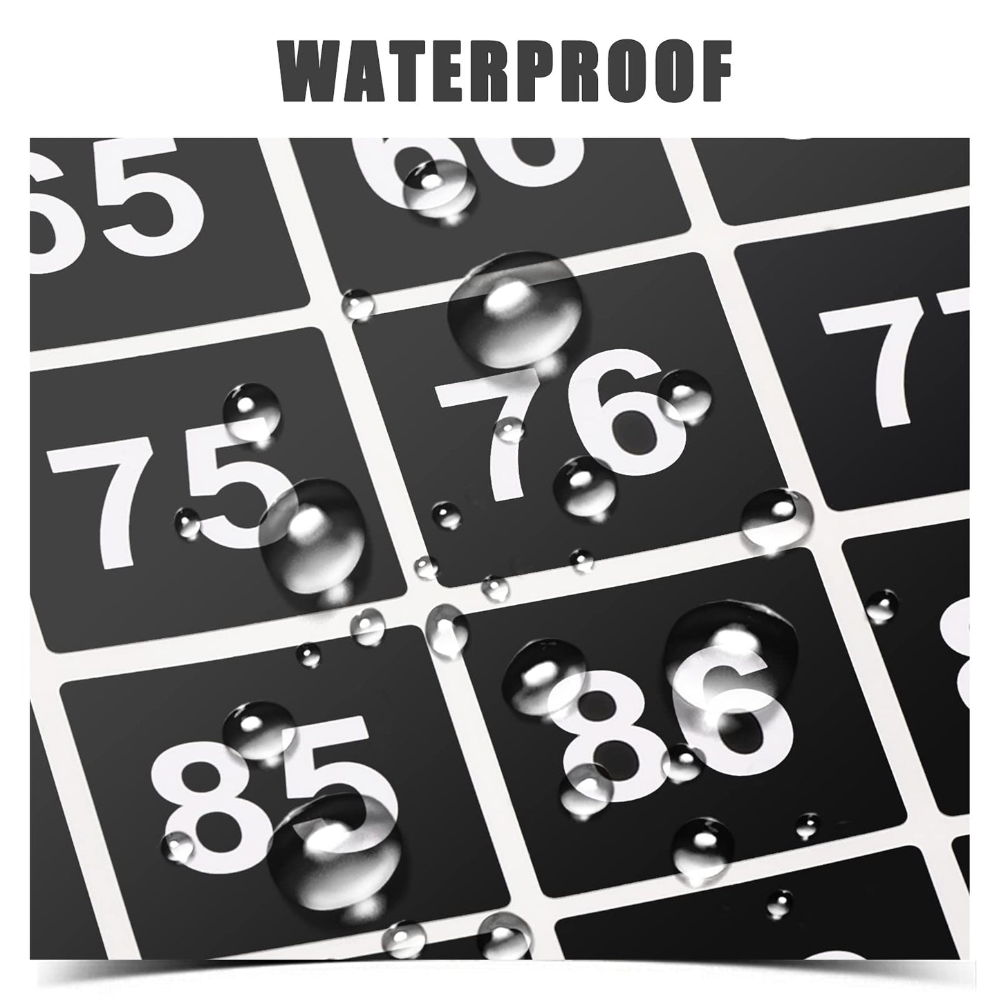 AIEX 10 Sheets Number Stickers 5 Sets of 1-100 Vinyl Square Number Sticker Waterproof Labels for Sorting Organizing Storage Boxes Lockers Indoor Outdoor Office School Supplies (Black, 1inch)
