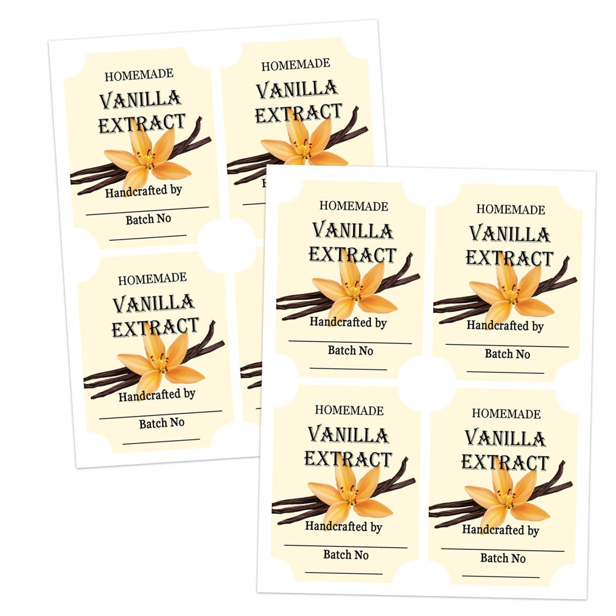 40 Pcs Vanilla Extract Labels 2 * 3 Inch Handmade Stickers for Homemade Honeys or Extracts, Handcrafted Bottles, Bottle Label