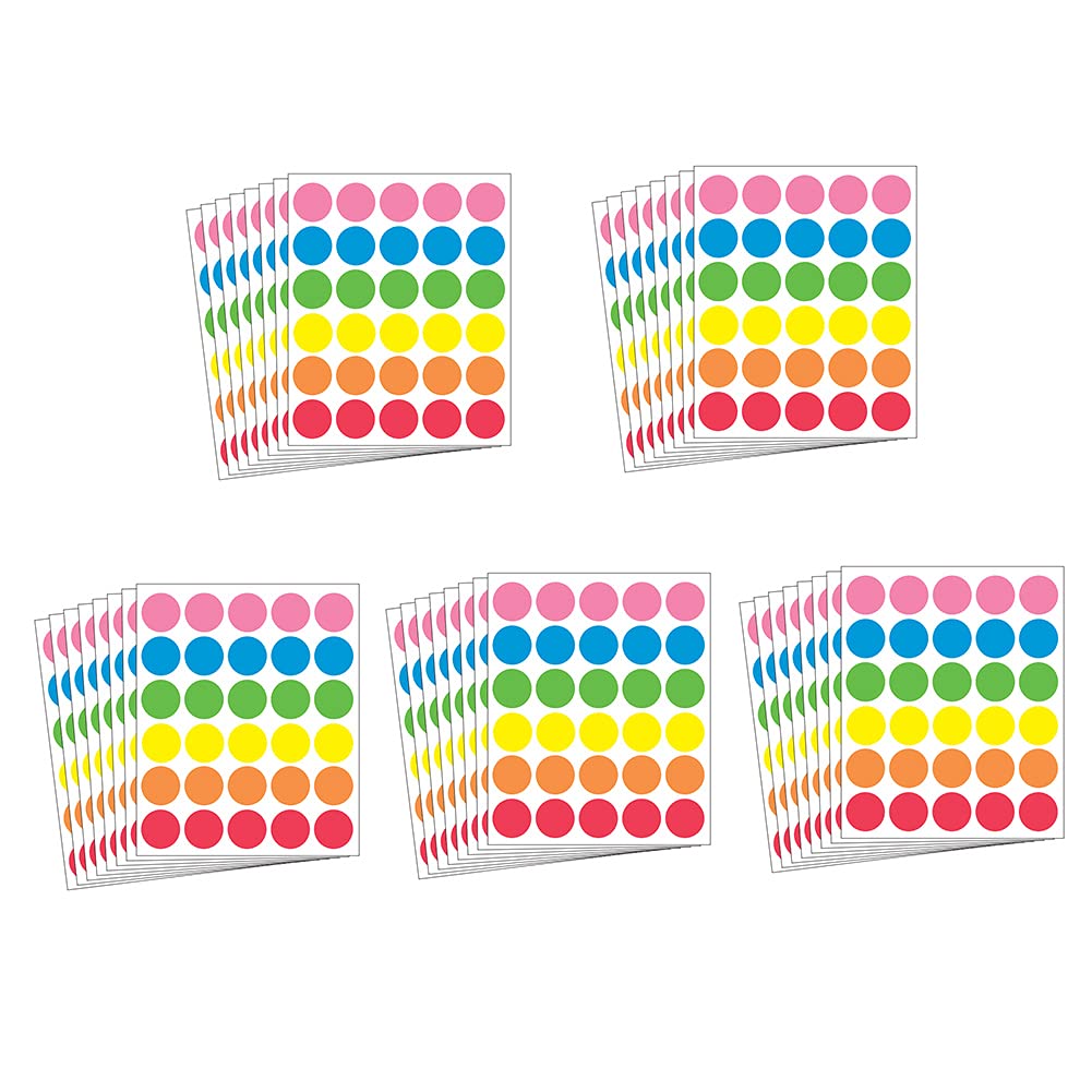 1 Inch Color Coding Label Price Stickers - Garage Sale Blank Yard Sale Round Permanent Adhesive Dots - 1200Pcs (6 Colors) 6 Colors