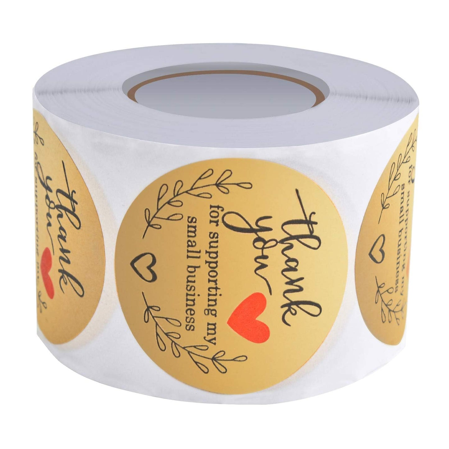 2 inch Thank You Stickers - 500 Count Thank You for Supporting My Small Business Stickers for Bags, Boxes, Envelopes, Ideal for Crafters, Bakeries & Small Business Owners Gold