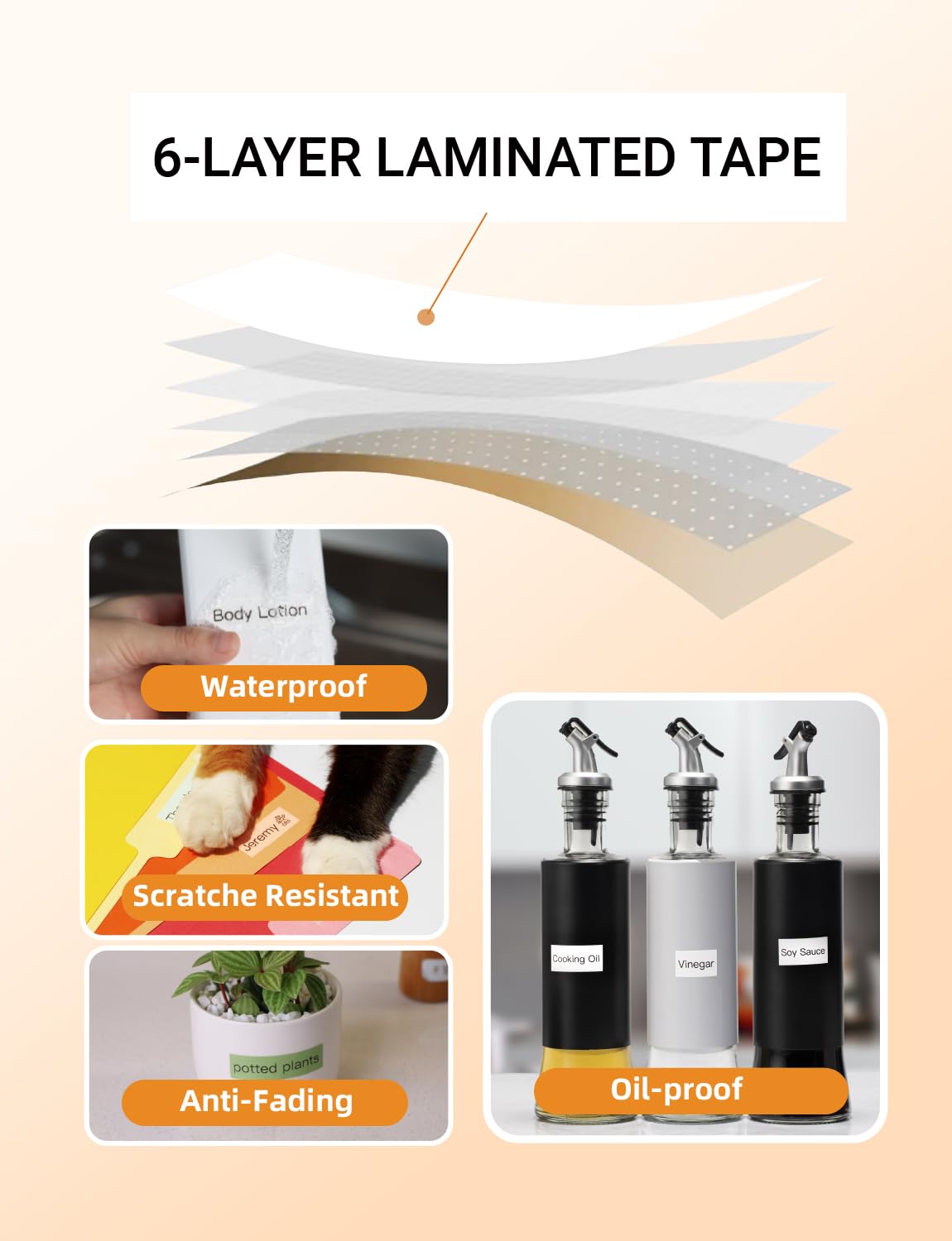 MakeID L1 E1 Q1 Label Maker Tape Refills, 3-Roll 16mm x 4m (0.63" x 13') Continuous Consumables Thermal Laminated Office Labeling Tape Replacement 3 White