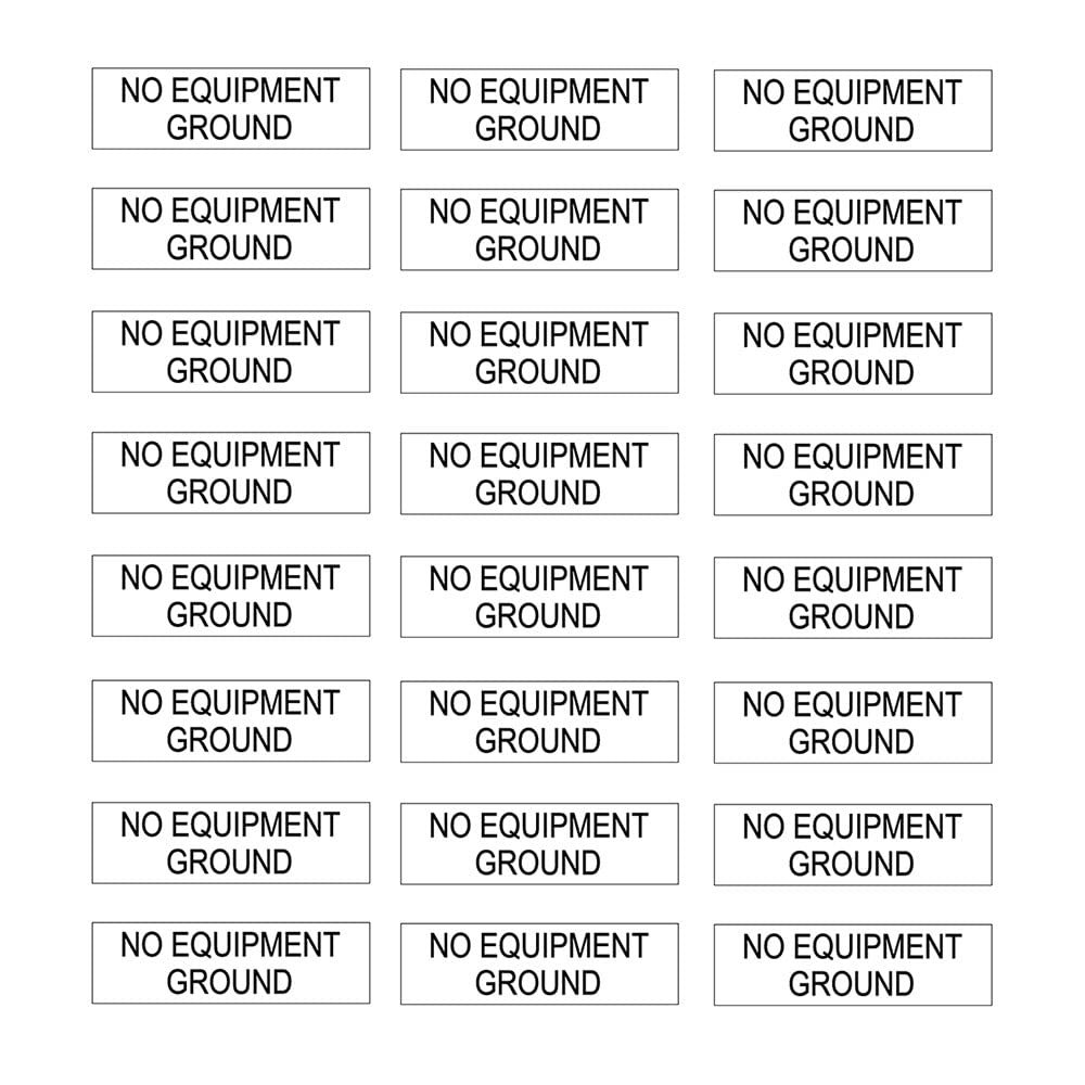 NO Equipment Ground Protected Outlet Receptacle Plates Label Sticker Decal Black Print On Clear remarking (96pcs 0.27" x 0.95")