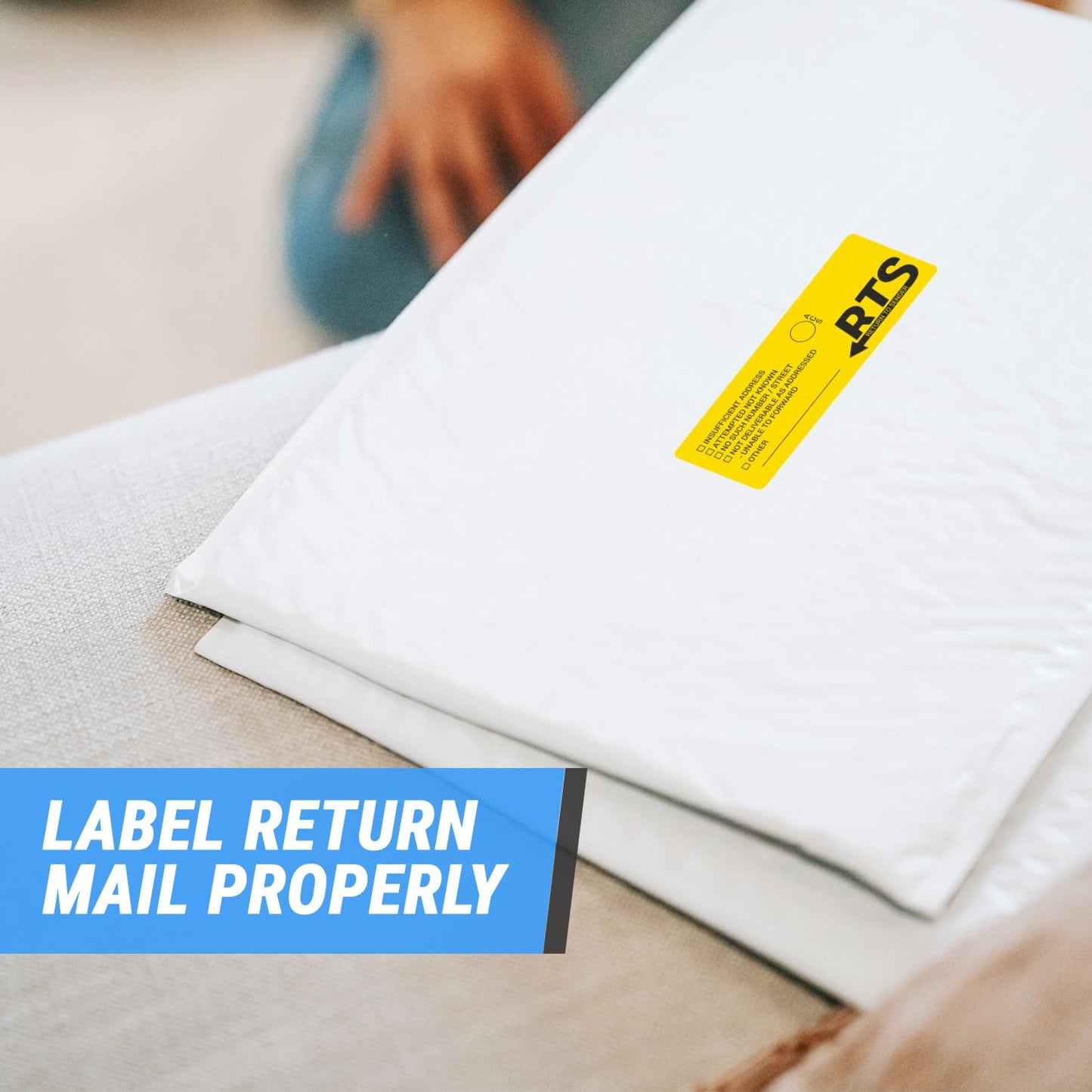 Return to Sender Sticker (4 x 1.5 inch, Yellow - 300 Labels) Return to Sender Labels with Customization Space ACS Insufficient Address, Attempted Not Known - Not Deliverable as Addressed 1PK