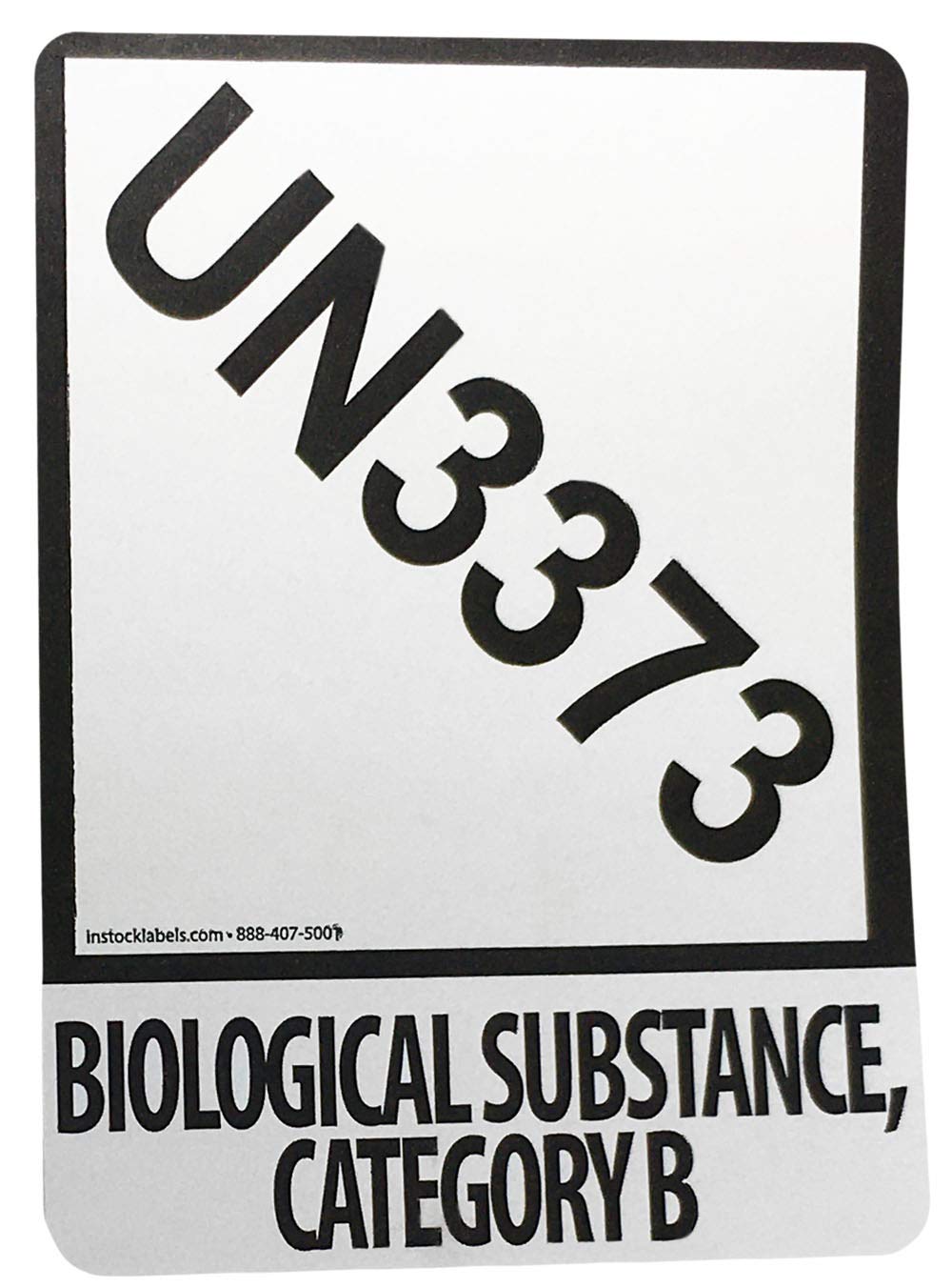 Small UN3373 Labels for Biological Substance Category B 2 x 2.75 Inch 500 Total Labels