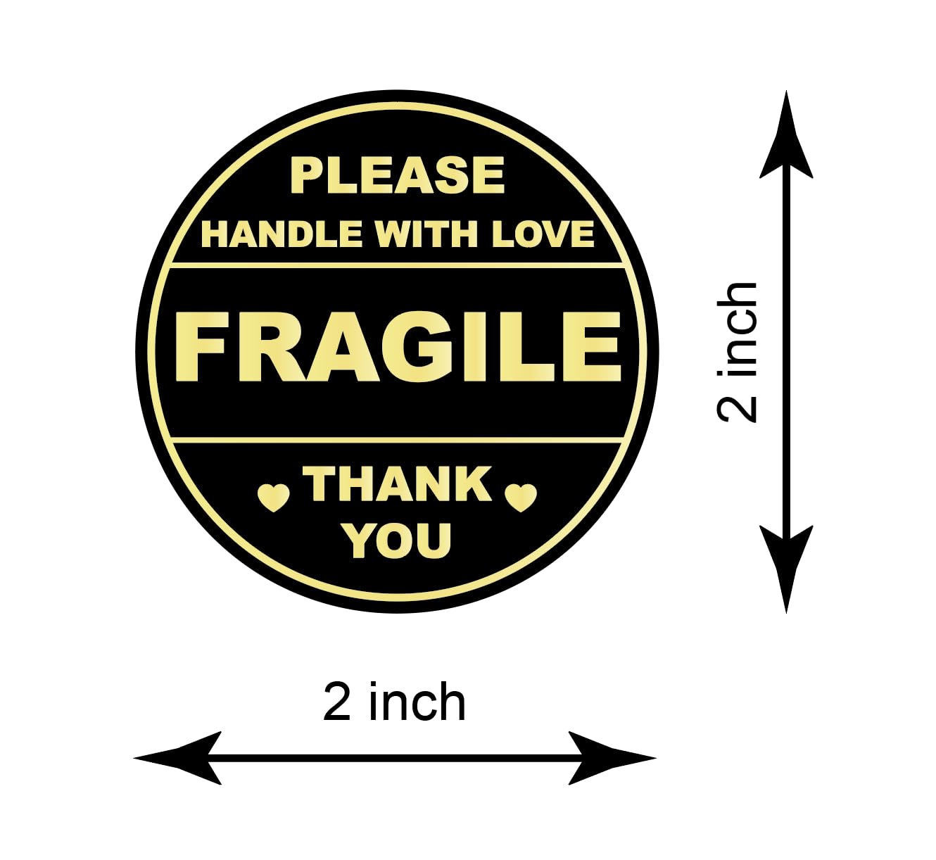 2 inch 150 PCS Fragile Handle with Love Stickers for Shipping Mailing Cartons Envelops Adhesive Labels